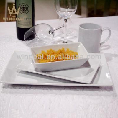 China Sustainable Rectangle Porcelain Dinner Set for sale