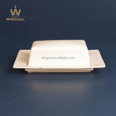 China Sustainable Hot Selling Ceramic Butter Dish With Lid for sale