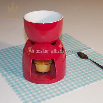 China Sustainable Ceramic Cheese Chocolate Fondue Set for sale