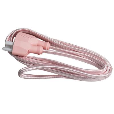 China 110V/120V 2 Pin Nylon Braided Travel Waterproof C14 Male To C13 Female Multi Plug Power Extension Cable for sale