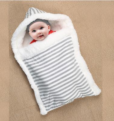 China baby wrap baby sleeping bag baby blanket sherpa + cotton 60X42CM for sale