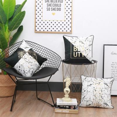 China Anti-Static Gold Velvet Bronzing Soft Decorative Square Tile Covers Cushion Set Case For Sofa Bedroom Pillowcase for sale