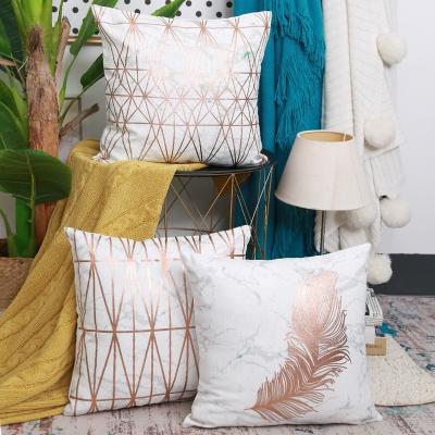 China Amazon New Design Gold Pineapple Anti-static Hot Selling Metallic Pillow Covers Bronzing Printing Pillow Cases for sale