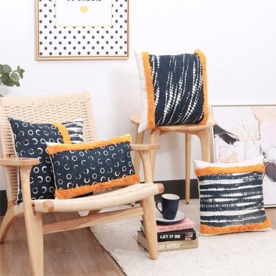 China Amazon Anti-Static Woven Cotton Home Decor Macrame Pillow Case Boho Cushion Cover for sale