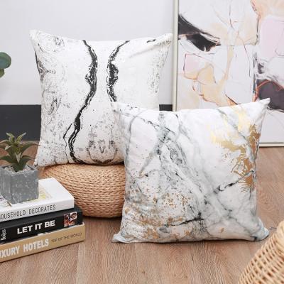 China Anti-Static Christmas Gold Bronzing Decorative Cushion Cover Pillows Fashion Cushions Home Decor Geometric Tile Sofa Pillowcase for sale