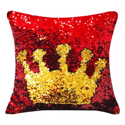 China Low price anti-static high quality hair sequin sofa cushion cover bright party ornament mirrored plug pillow for sale