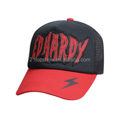 China JOINT Woven Red Patch Embroidery Embossed Loop Ladies Fashion Hats for sale