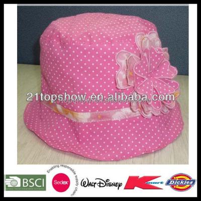 China Cute Dot Print COMMON Pattern Girls Flower Bucket Hat Wholesale for sale