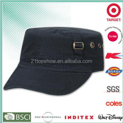 China Hot Selling Plush Simple Cheap Flat Top Military Hat for sale