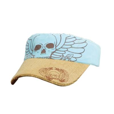 China Eco-Friendly Skull Hat Visor Elastic Band UV Dye Sun Visor Hats for sale