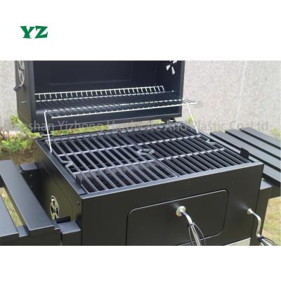 China YZ 24Inch Adjustable Height Rectangular Barbecue Charcoal Grill With Double Table for sale