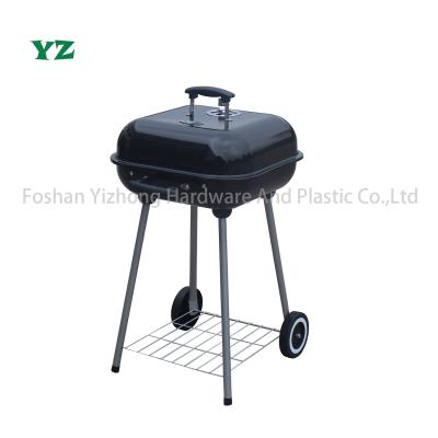 China Cart YZ USA 18Inch Hamburger Cart Square Shape Charcoal BBQ Grill for sale