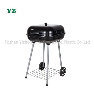 China YZ Cart 18 Inch Hamburger Cart Square Shape Charcoal BBQ Grill for sale