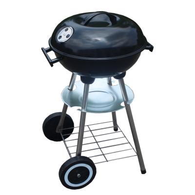 China YZ 14inch Portable Easily Cleaned Enameled Outdoor Trolley Barbecue Cooking Round BBQ Grill for sale