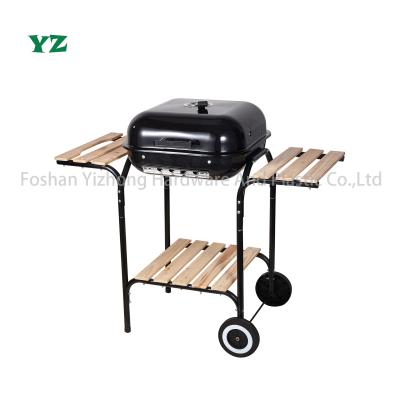 China YZ Easily Assembled 18 Inch Outdoor Garden Use Burger Charcoal BBQ Grill With Side Table for sale