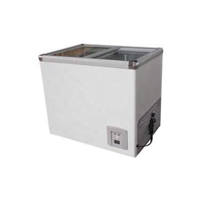 China Single-temperature 230L Flat Glass Chest Door Display Ice Cream Freezer SD/SC-230 for sale