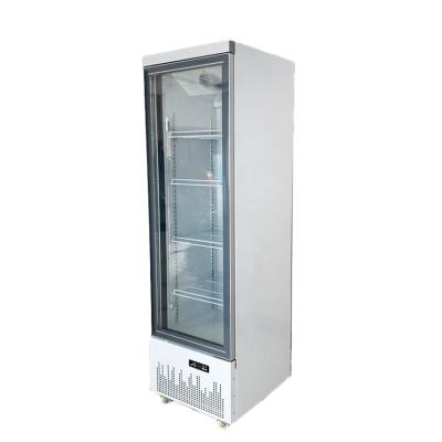 China Commercial Upright Single Door 458L Single-Temperature Air Cooling Display Glass Door Cooler Showcase for sale