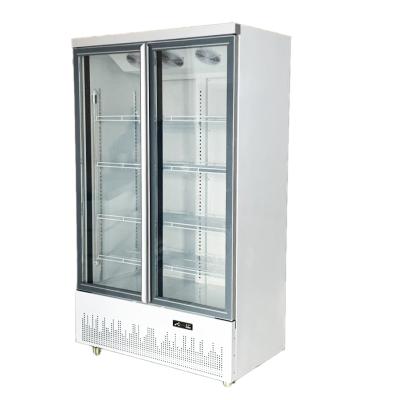 China Commercial Single-temperature 958L Air Cooling Upright Glass Door Freezer Upright Display Freezer for sale