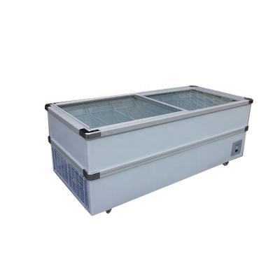 China Hotel supermarket commercial display island freezer with three glass door for frozen food SCWD4-780F for sale