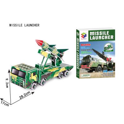 China Cartoon Toy Hot Sale Missile Launcher 3D Puzzle Material Jigsaw PuzzleToys Christmas Gift ENV 3D For Kids Children Christmas Gift for sale