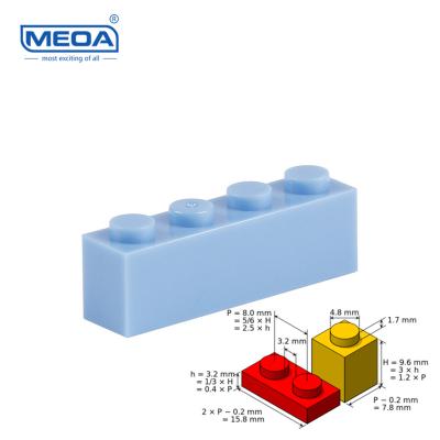 China Dots Blocks Parts Particle MOC Creator DIY Bricks 4 Spare Parts 1X4 Toy High Quality Building Blocks One Higher Assemble Toy Bricks for sale