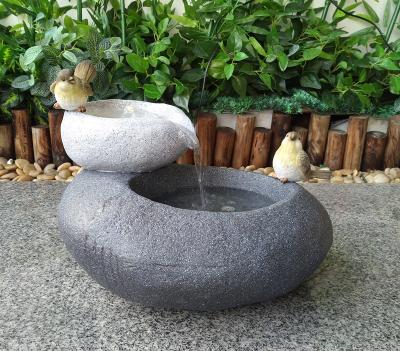 China Modern Water Feature Fiber stone Outdoor Water Fountain with Led Light for Garden Decoration for sale