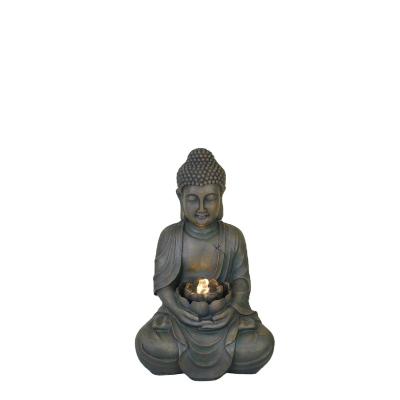 China Modern Water Feature Outdoor Buddha Solar Water Fountain for Garden Decoration with Led for sale