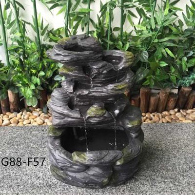 China Classic Layer Water Feature Outdoor Solar Water Fountain For Garden Decoration With Led for sale