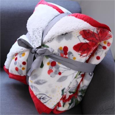 China Anti-pilling Wholesale Custom Design Two Layers Coral Fleece Christmas Snow Throw Thick Warming Blanket Flannel for sale