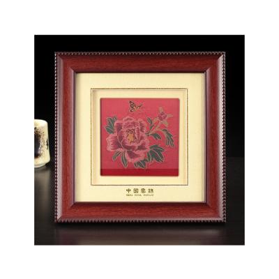 China Chinese Style Wall Art Framed Canvas Customized Modern Brocade Frame Painting for sale