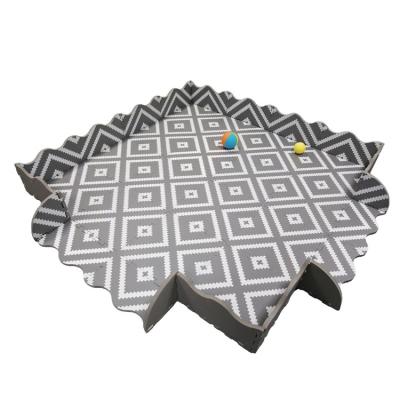 China Non-Smell Puzzle Square Crawling Mat With 16 Foam Tiles Baby Foam Play Mat With Fence for sale