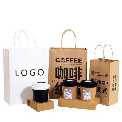 China Recycled Materials Perfect Quality Brown Kraft Disposable Paper Bag For Food Packaging Deli With Handle for sale