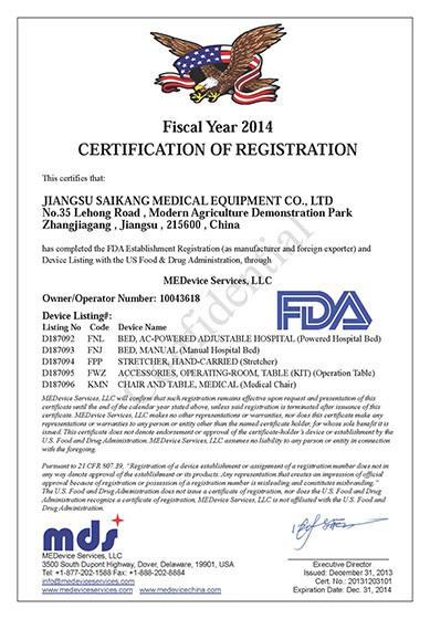 FDA - Jiangsu Saikang Medical Equipment Co.,Ltd.