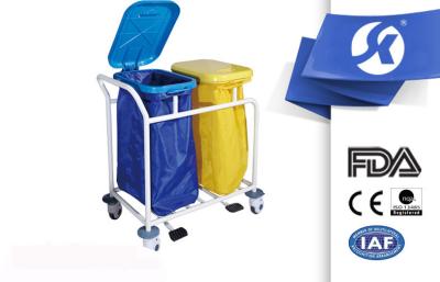 China Luxury Hospital Room Equipment Waste Garbage Collection Trolley Noiseless for sale