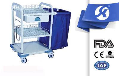 China Steel Frame Nursing Home Equipment Trolley Waste Collection Trolleys for sale