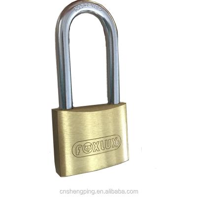 China Long Heavy Duty Brass Shackle All Brass Padlock for sale