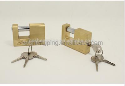 China Brass Door Lock Security Top Rectangle Padlock With Crossed Keys for sale