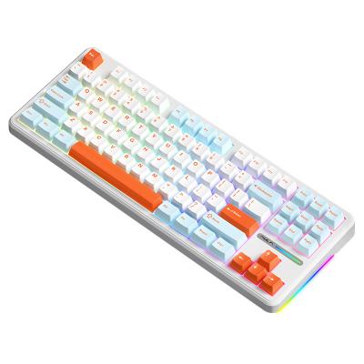 China custom keyboard ALUA F87 gaming keyboards DIY RGB backlit top seller rgb  keyboard 87 keys colorblock keycaps wired gaming keybo No for sale