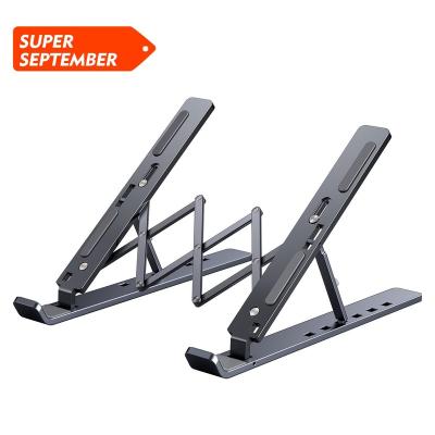 China Suitable 2023  X Shaped Height Adjustable Computer Holder Higher Bracket Portable Foldable Ergonomic Aluminum Laptop Stand for sale