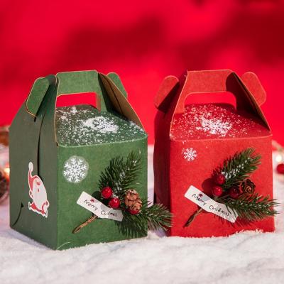 China Hot Selling Creative Designed Amazon Christmas Eve Apple Gift Paper Packaging Box Candy Box For Christmas for sale