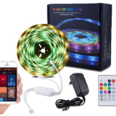 China Hot Selling Novelty Amazon RGB LED Strip Light Work With WIFI/BLE,APP,Smart Phone Smart Control RGB LED Strip With Remote Control for sale