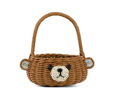 China Viable Hand - Cute Handmade Handcrafted Gift Woven Art Decoration Artwork Wicker Bear Rattan Easter Basket Decorative Home Decor for sale