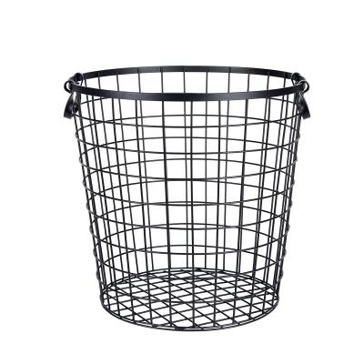 China Nordic Creative Simple Sustainable Iron Storage Basket Household Sundries Wire Bucket Storage Clothes Metal Basket for sale