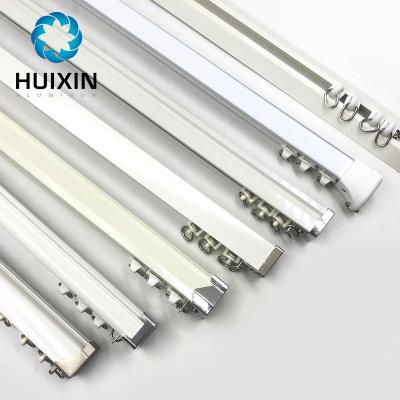 China No Assembly Needed White Color Curtain Window Ceiling Mount Curtain Rod With Strong Gliders Curtain Rail Track for sale