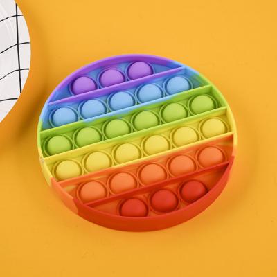 China DIY 2022 custom made popular square shape rainbow color round silicone push noise bubble wholesale stir sensory fidgety person toy for sale