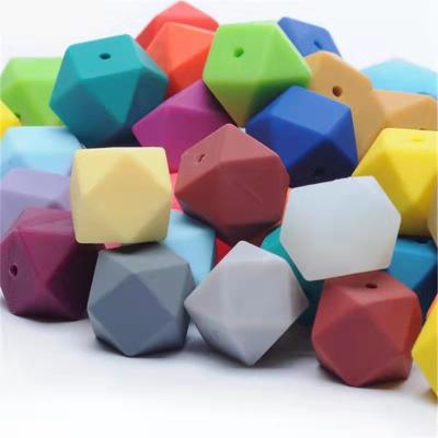 China DIY Silicone Beads Polygon 14mm Hexagonal Silicone Beads Octagon DIY Beads Accessories To Calm Molars Necklace for sale