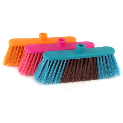 China Environmental Friendly Wholesale Colorful Plastic Floor Mop Brush Heads Organizer Household Cleaning Flat Sweeping Broom for sale