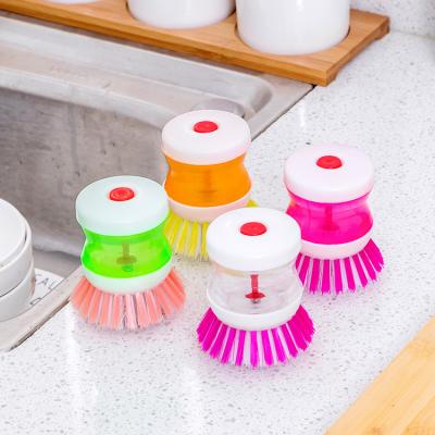 China Sustainable Factory Wholesale Custom Circular Pressure Kitchen Pot Sweep Clean Automatic Liquid Wash Bowl Dish Brush for sale