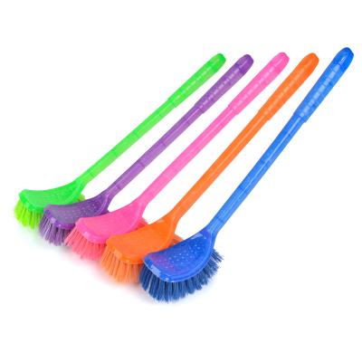 China Factory Wholesale Custom Hardware Side Double Brush Long Handle Toilet Brush PP Plastic Toilet Cleaning Brushes for sale