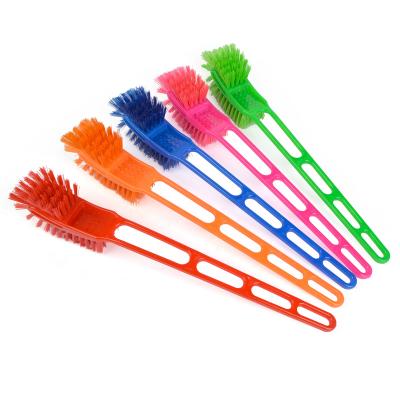 China Modern factory price wholesale cheap household bathroom cleaning double sides hockey toilet brush pp plastic material toilet brush for sale